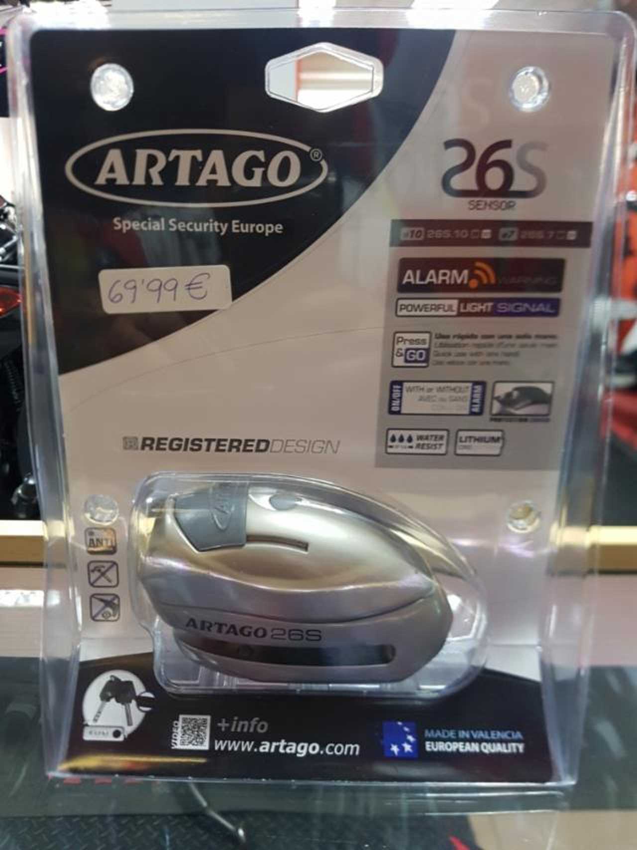 Antirrobo moto pinza de disco ARTAGO 26S alarma  - Foto 1