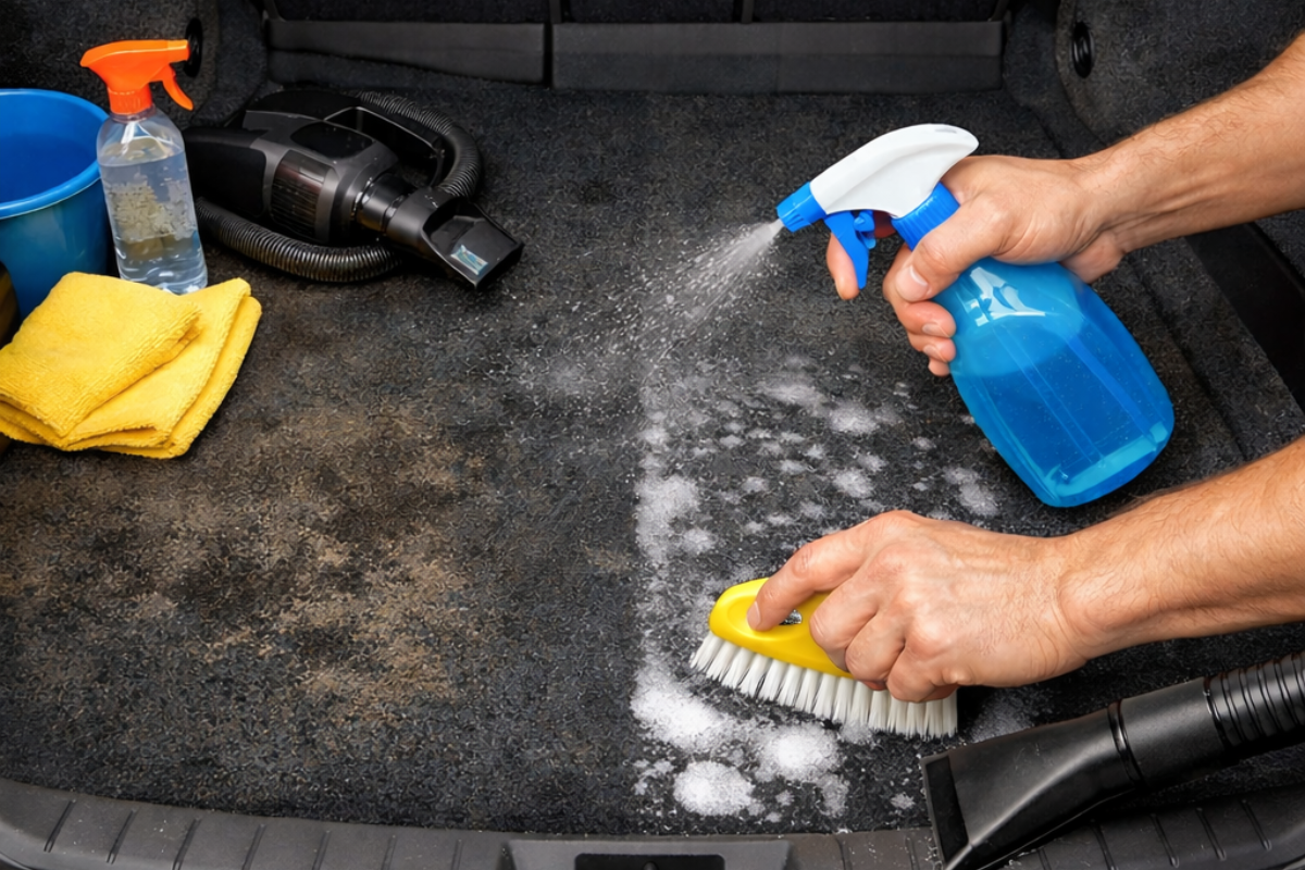 Limpiar la moqueta del maletero del coche