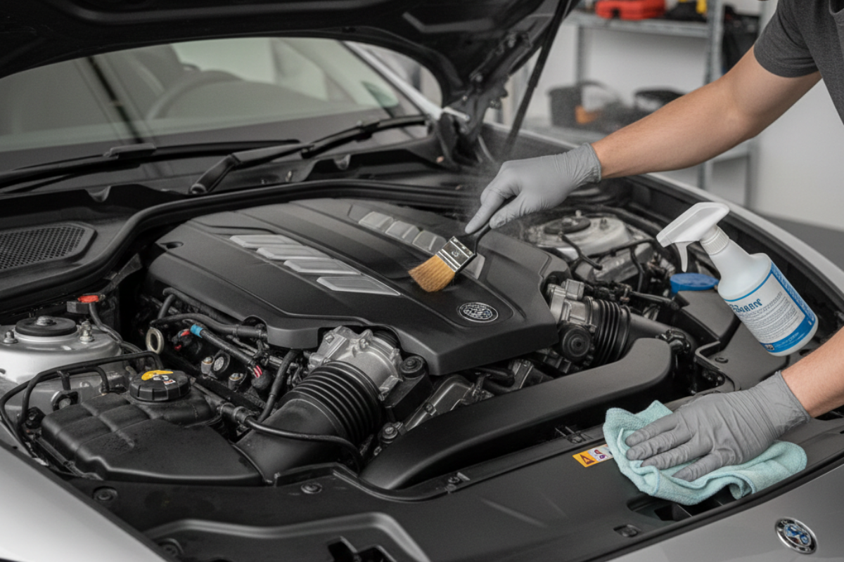 Limpiar el motor del coche en casa