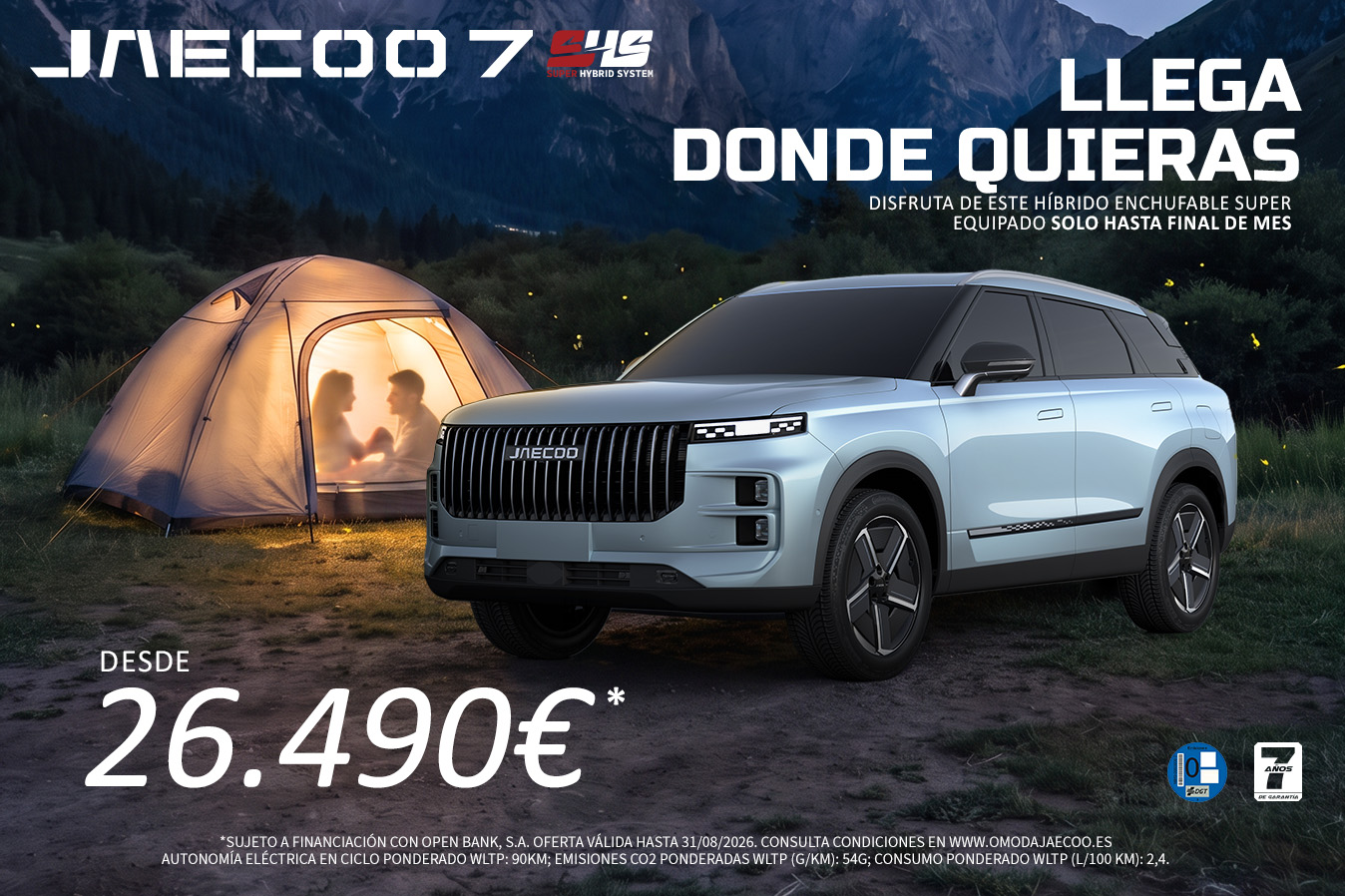 JAECOO 7 DESDE 26.490€¹ 